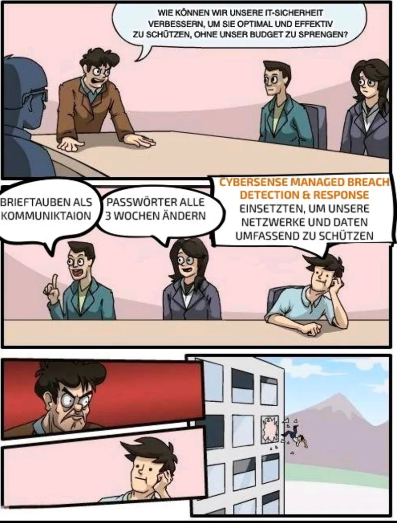 Comic zu Sicherheitsbewusstsein im Büro