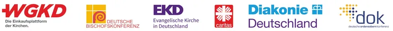 Logos WGKD, Deutsche Bischofskonferenz, EKD, Caritas, Diakonie Deutschland und dok
